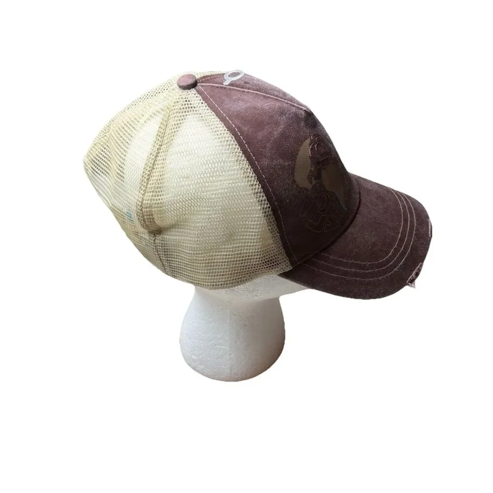 Morpho I Love Chile Brown Distressed Cotton Blend Baseball Cap New NWT Dad Mom